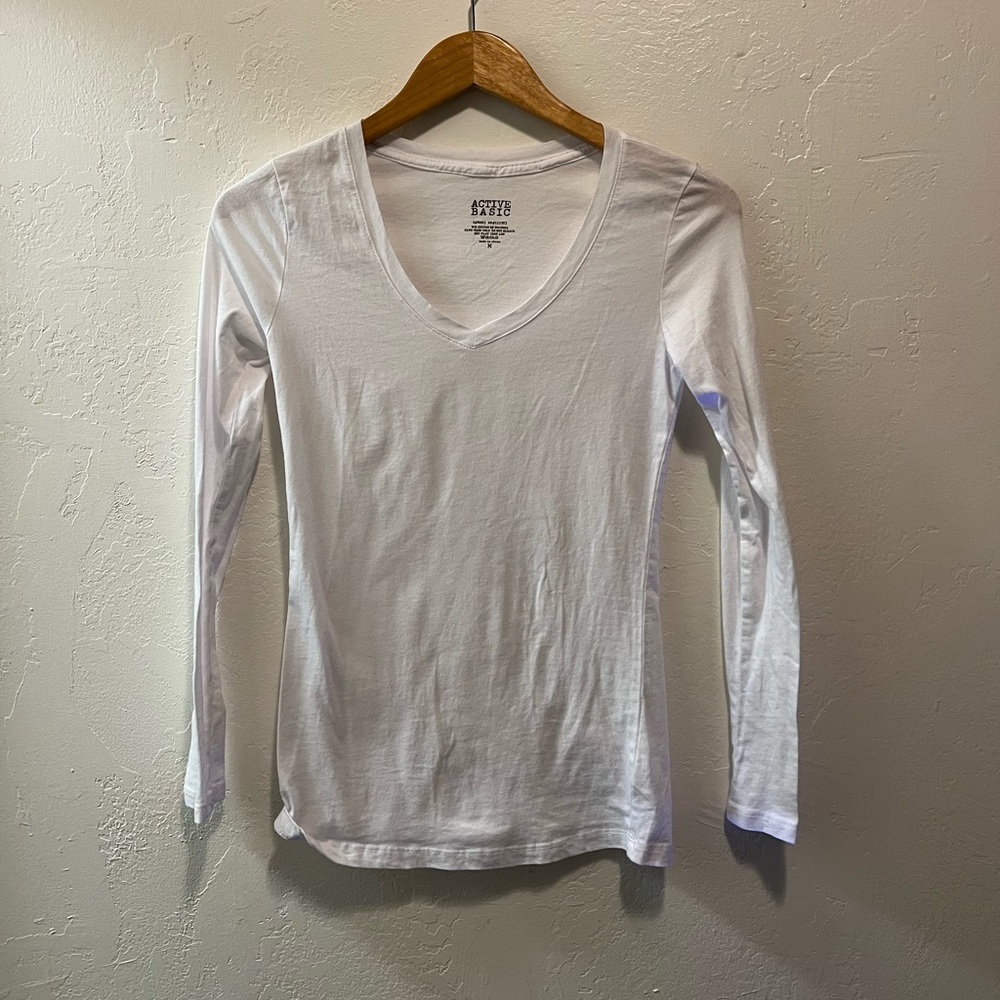 Active Basic White Long Sleeve Tee - image 1